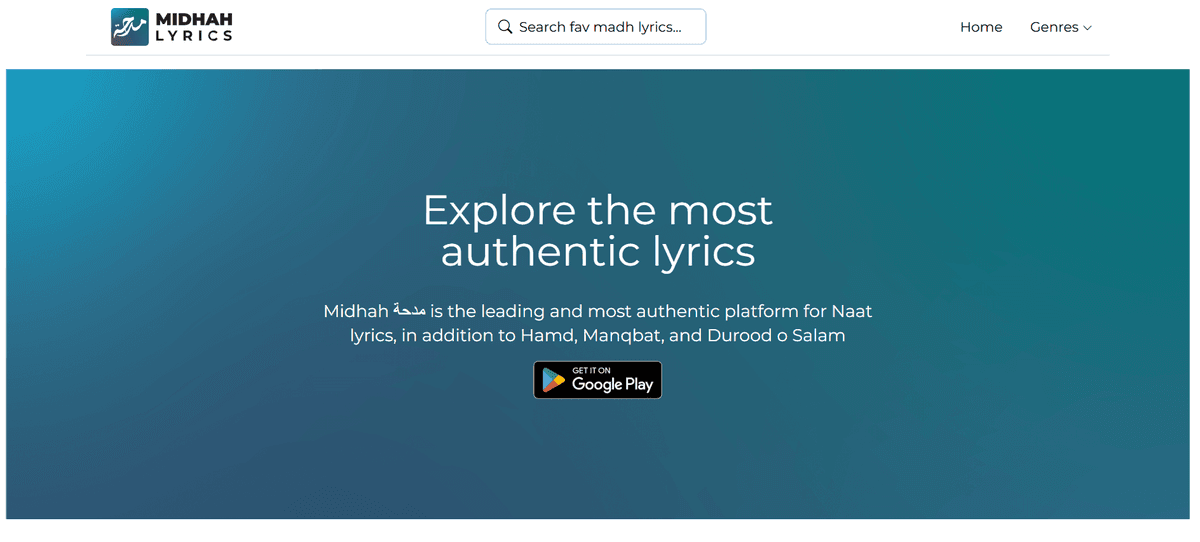 Midhah Islamic Lyrics